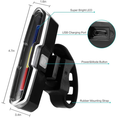 Bicycle Rear Lights LED Bike Flashlight Lamp USB Rechargeable Cycling Rear Tail Light for Bicycle Lighting MTB Road Bike Lantern
