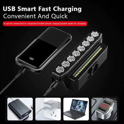 5/8 LED Bicycle Front Light USB Rechargeable 130Db Cycling Bike Horn Easy to Install 6 Modes Bicycle Bell Light